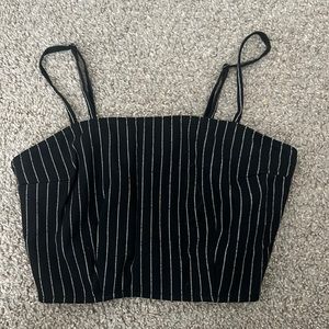 Holloster pin striped crop top
